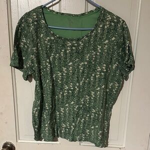 White Stag Green Floral Short Sleeve Tee